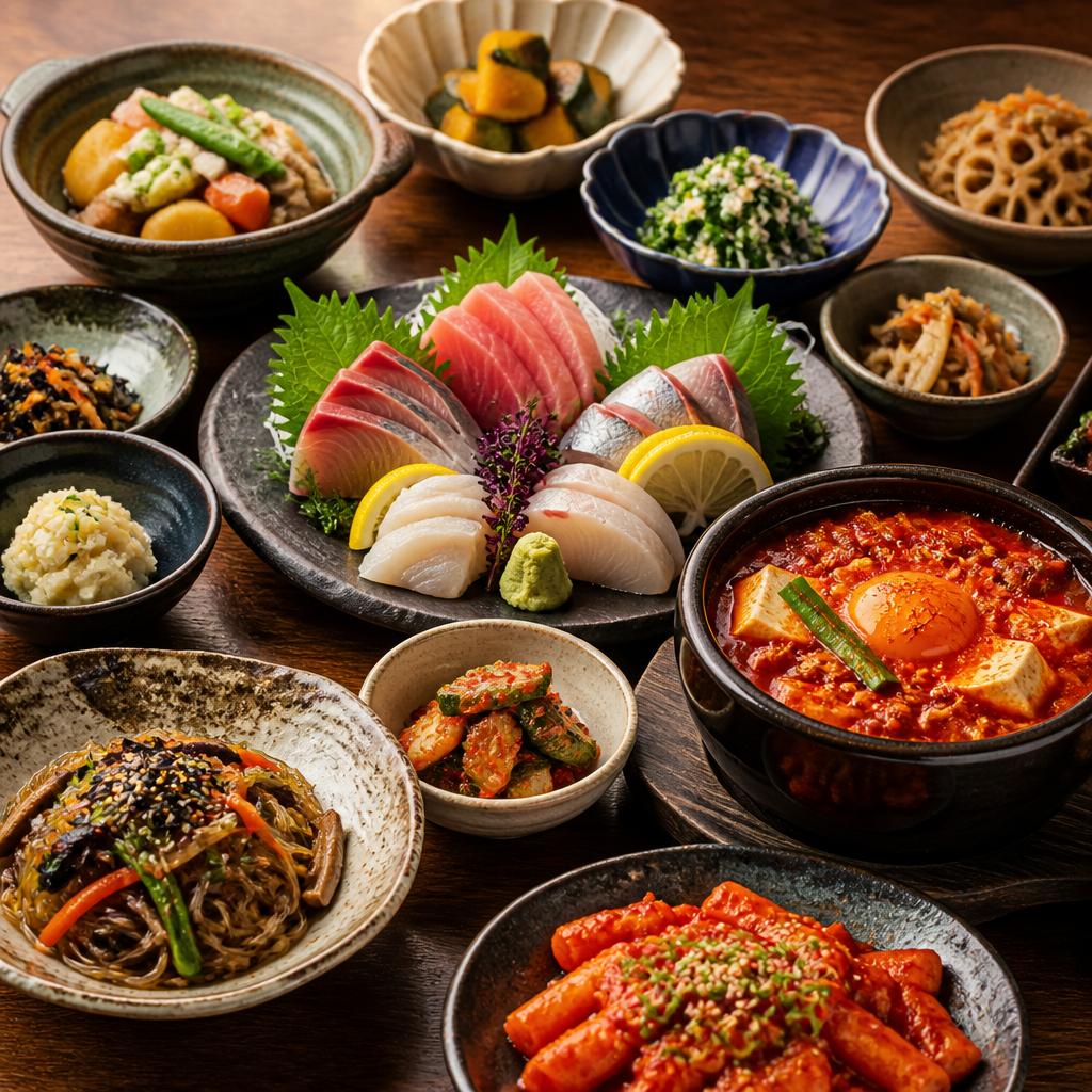こだわりの日本食と韓国料理