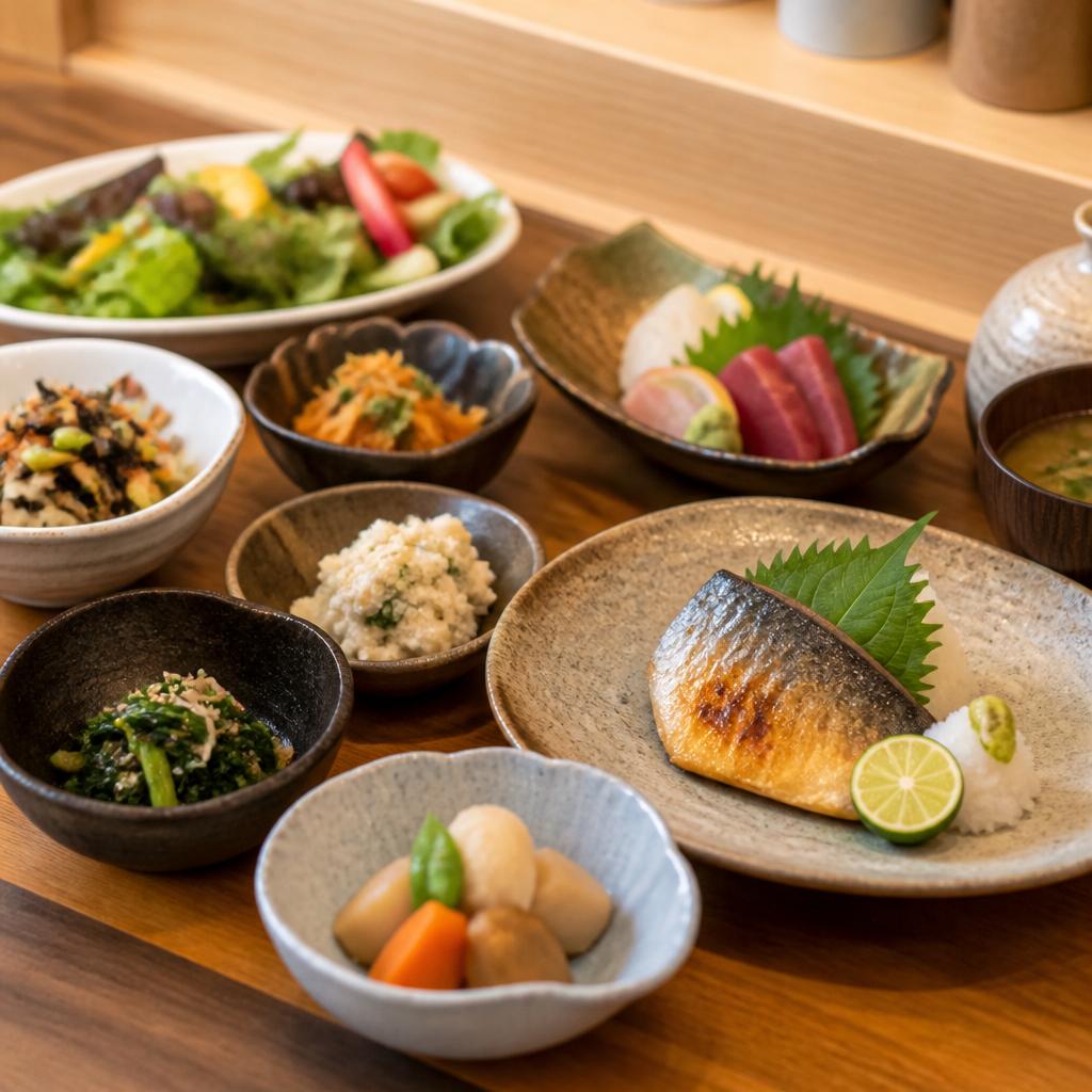 新鮮な食材を使用したヘルシー料理